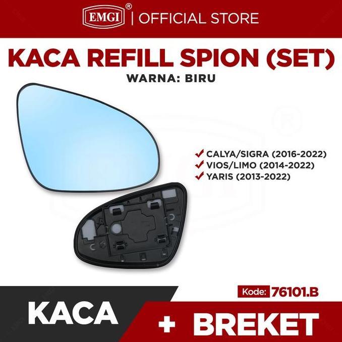 Promo Kaca Spion Refill Biru Set - Spion Mobil Calya/Sigra/Vios/Yaris/Limo/Camry/Altis/Etios