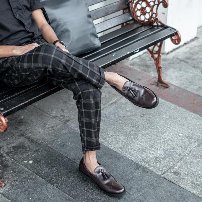 SEPATU PANTOFEL GIANT TOMIO PANTOFEL DARK BROWN | GIANT FLAMES