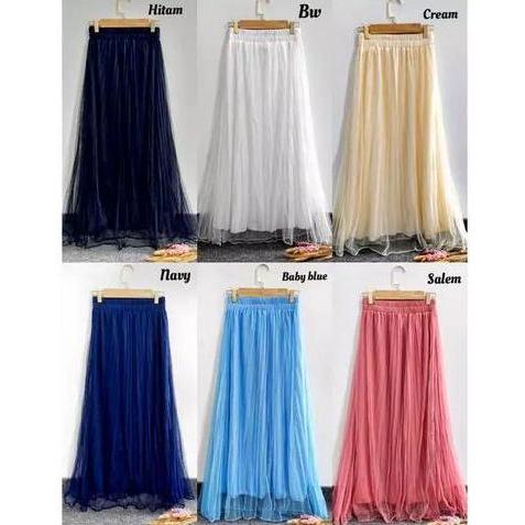Rok Plisket Tutu Long Skirt korean Style | Rok Tile Wanita Terbaru |  Rok  TUTU  Terkini  | Bawahan 