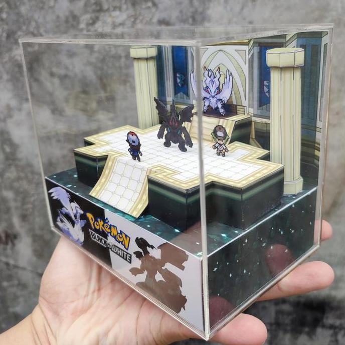 Diorama Cube Pokemon Black White Reshiram Zekrom