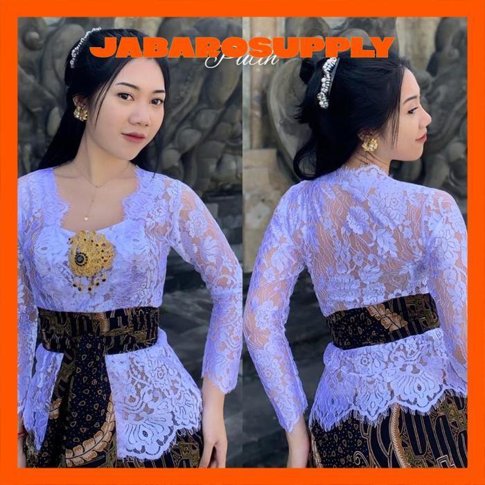 Kebaya Bali Jadi Brokat Semi Prancis Metalik | Kebaya Bali Brokat Semifrance Metalik Premium