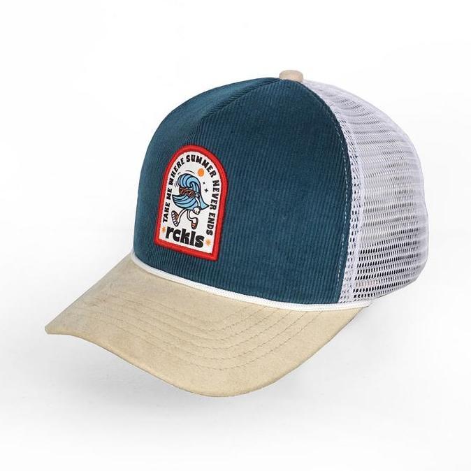 RCKLS. Topi Jaring Pria Distro Trucker Hat Nature Coklat