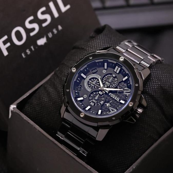 JAM TANGAN PRIA FOSSIL ORIGINAL ANALOG TGGL STAINLEES STEEL BONUS BOX