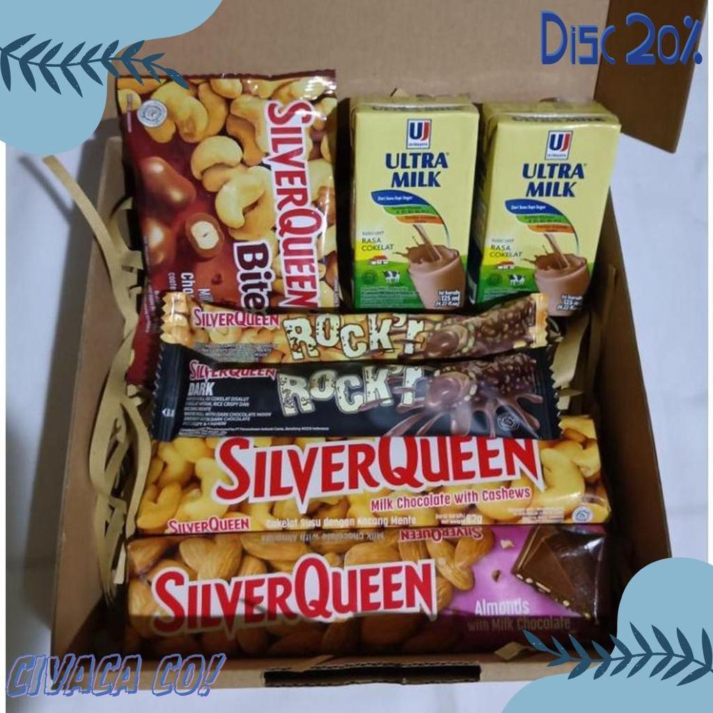 (Ready Stock) Coklat Hampers Snack / Snack Box Cokelat Silverqueen Ultramilk / Gift Coklat / Paket C