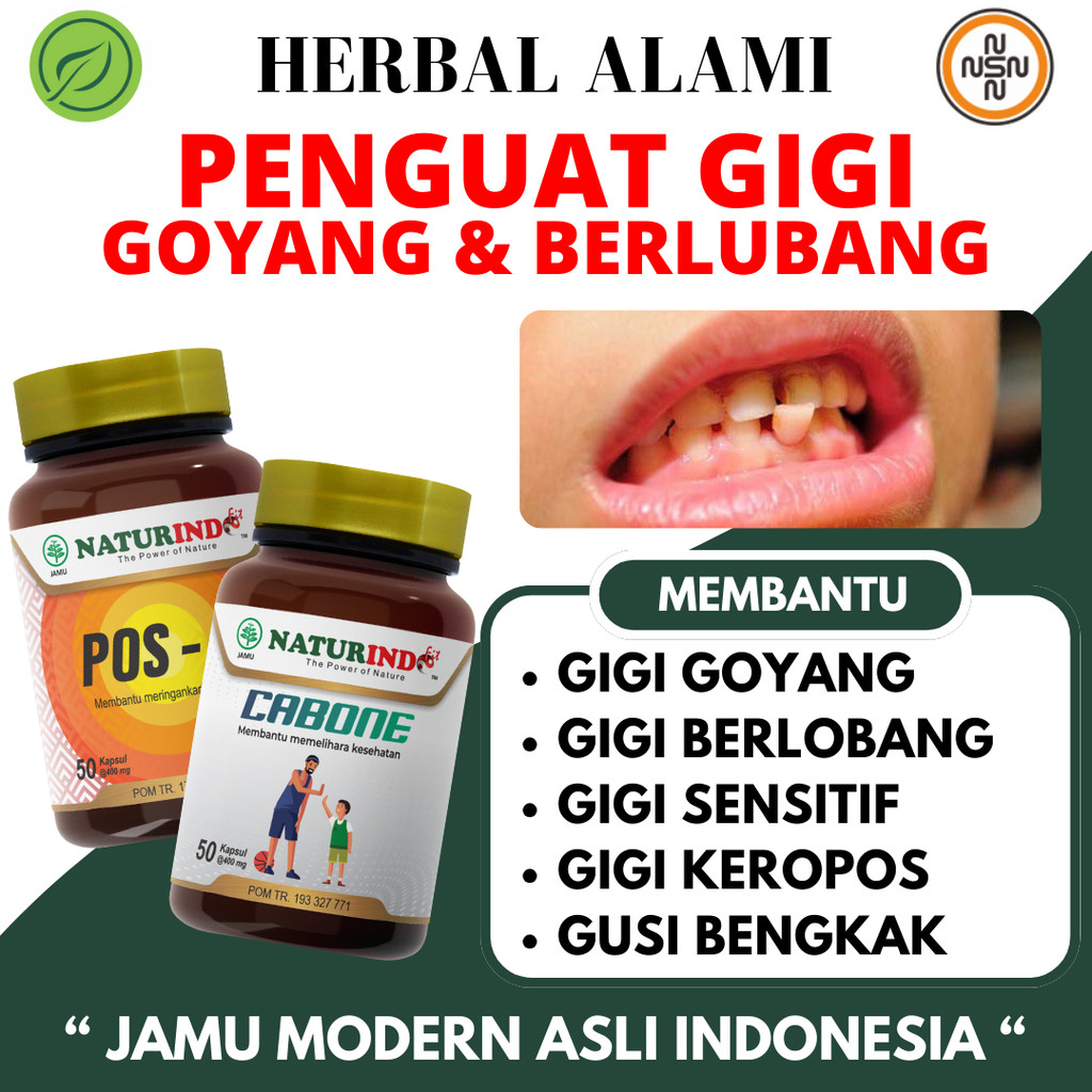 Obat Herbal Penguat Gigi Goyang Herbal Ampuh Gigi Goya Naturindo CABONE