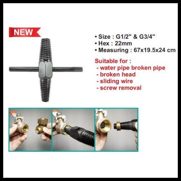 DISKON WIPRO WIPRO TAP BALIK MULTIFUNGSI UNTUK TAP PIPA AIR DAN TAP BALIK / SCREW EXTRACTOR (3/4") T