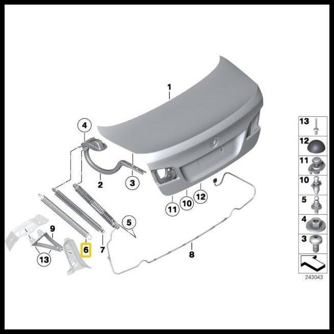 DISKON TRISCAN BMW F10 TENSION SPRING PER PEGAS BAGASI - KIRI 51247204366