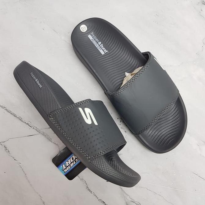 Skechers Sandal Pria / Sendal Slop / Sepatu Sandal Pria Skechers Hyperburst Slide