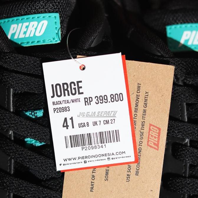 Piero Sepatu Sneakers Jorge - Black/Teal/White