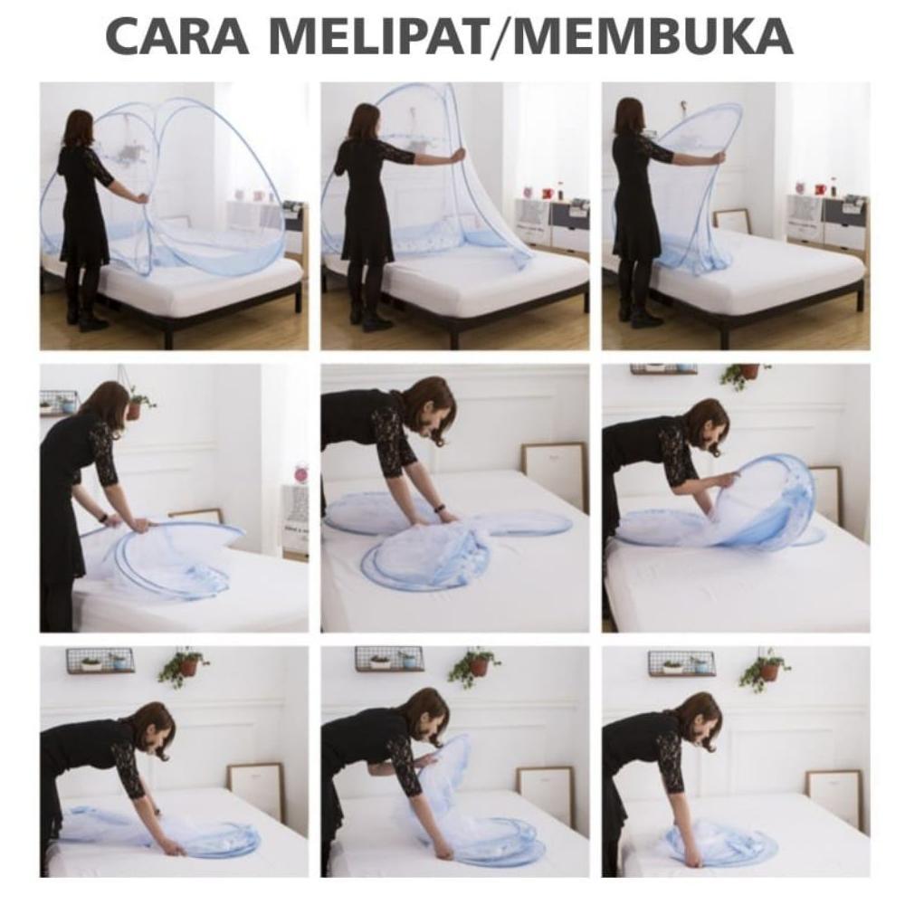 Kelambu Kasur/Kelambu Model Tenda/Kelambu Anti Nyamuk/Kelambu Praktis
