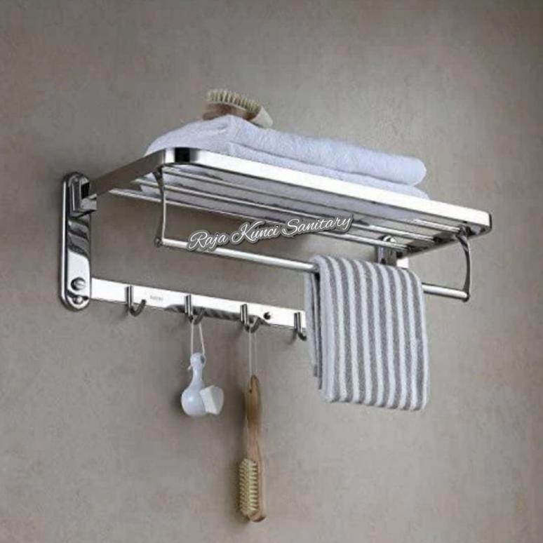 Gantungan Handuk Lipat Stainless Stell Promo/Gantungan Lipat/Gantungan Baju/Rak Handuk
