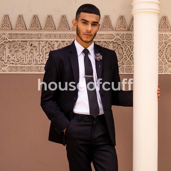 Jas Pria Slim Fit Suit Blazer Formal Hitam