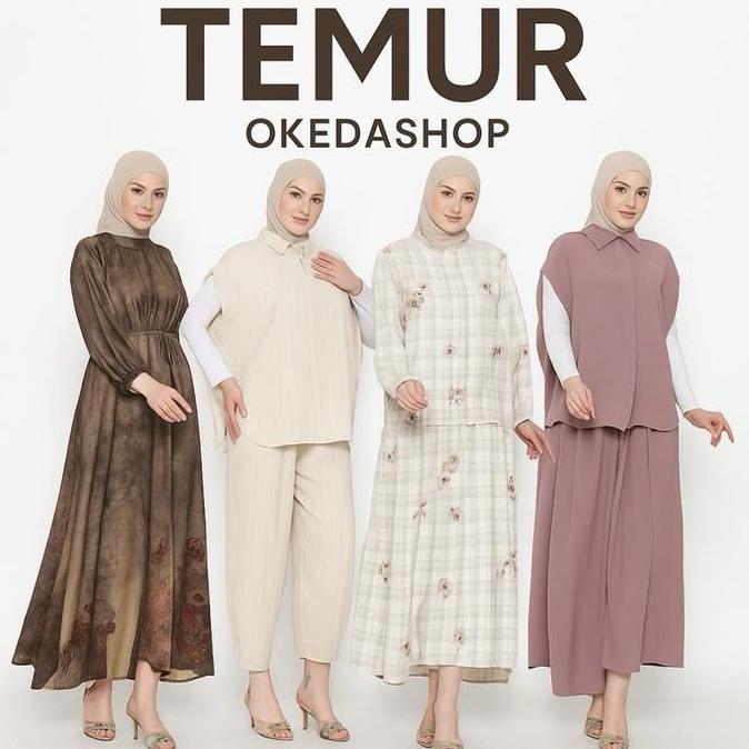 Okedashop - TEMUR - Spesial Setelan Celana Dress Midi Tunik Setrok Wanita Okedashop