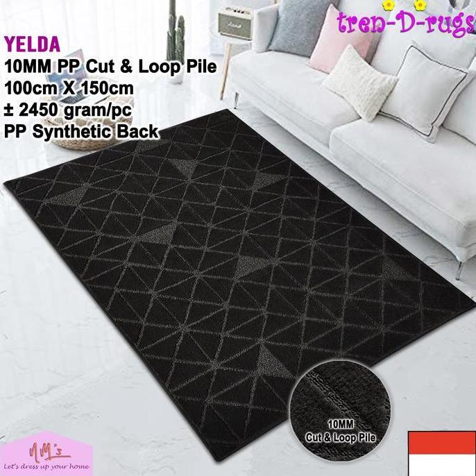 Tren-D-rugs karpet plush motif 3d timbul aesthetic modern 100x150 cm tebal bulu 10 mm permadani alas