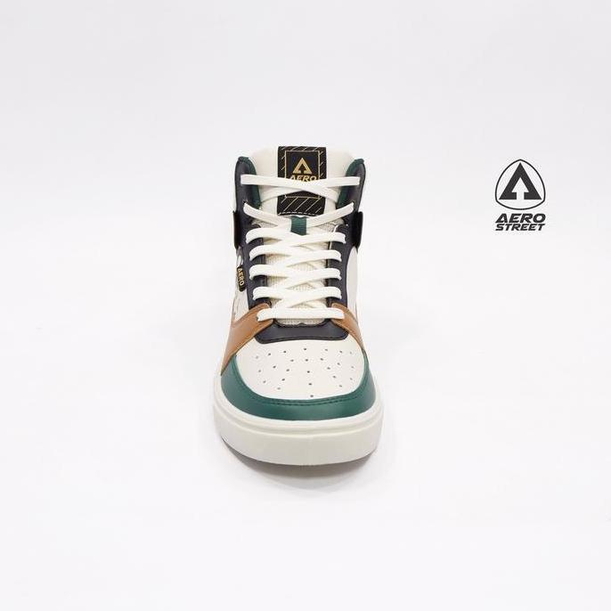 Aerostreet Hoops Wayang Natural Hijau Tua Coklat - Sepatu Sneakers