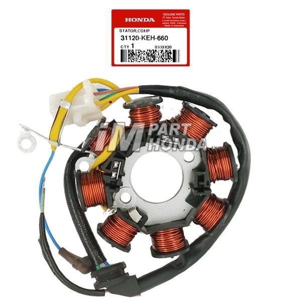 31120-Keh-660 Spool Spul Spol Stator Comp Cocok Untuk Megapro Lama Hiu 2000 - 2004 Double Stater Ori