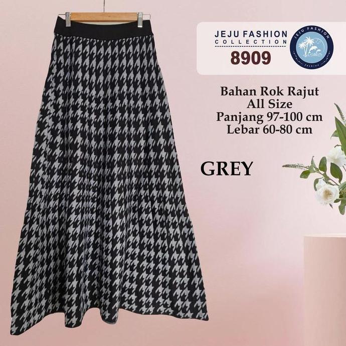 Rok rajut motif panjang import tebal dan halus wanita - 8909