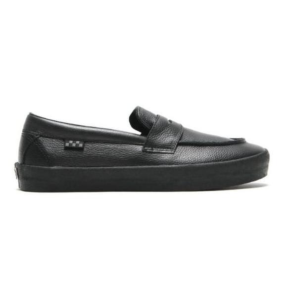Vans Slip On Skate Loafer Leather Black Black