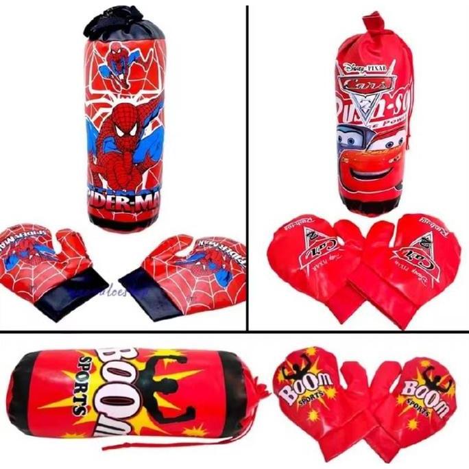Mainan Anak Laki-laki Tinju Boxing (Samsak Boxing Spiderman & Sarung Tangan) / Tinju Anak Laki Laki