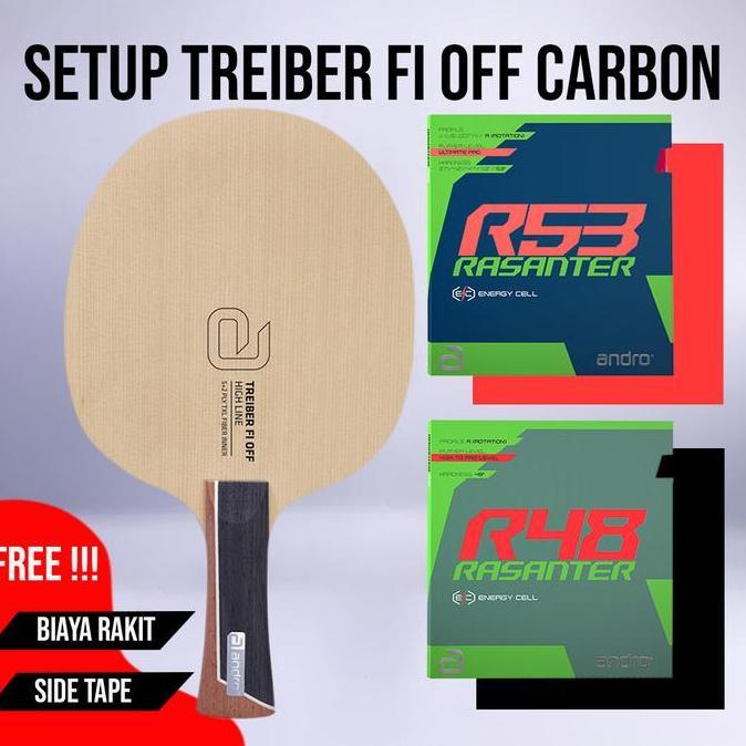 Paket Bat Pingpong Tenis Meja Rakitan Andro Treiber FI TXL Carbon OFF Andro Rasanter R53 Andro Rasan