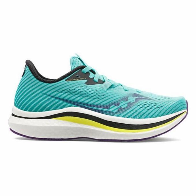 Saucony Endorphin Pro 2 Womens Road Running Shoes - Cool Mint / Acid
