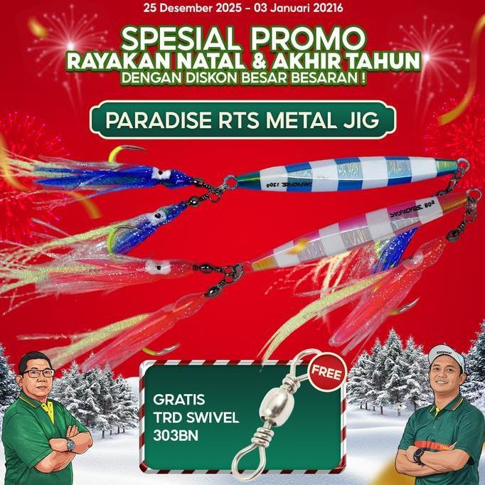 Paradise Ready To Strike Metal Jig Cumi Premium Fish Lure GID 60-120gr - Jigging Laut Glow In The Da