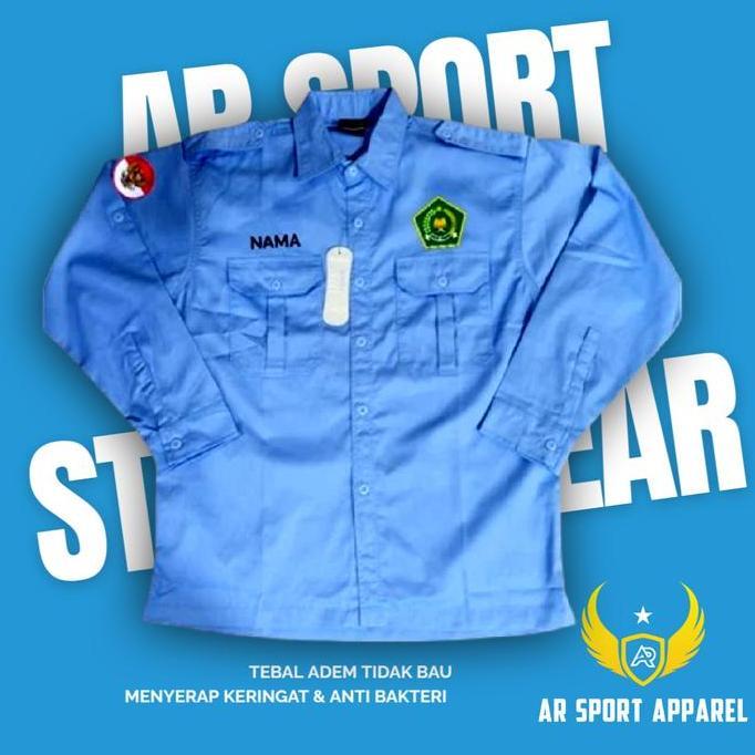 KEMEJA PDH KEMENAG BIRU PRABOWO TERBARU 2025 Panjang Baju Kerja Seragam Pria WANITA