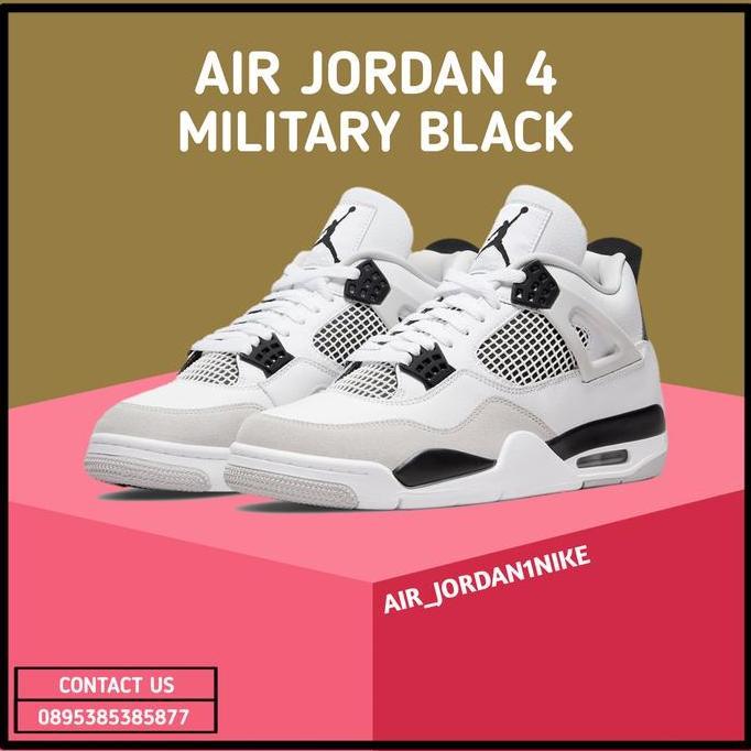 Sepatu Nike Air Jordan 4 Military Black 100% Authentic
