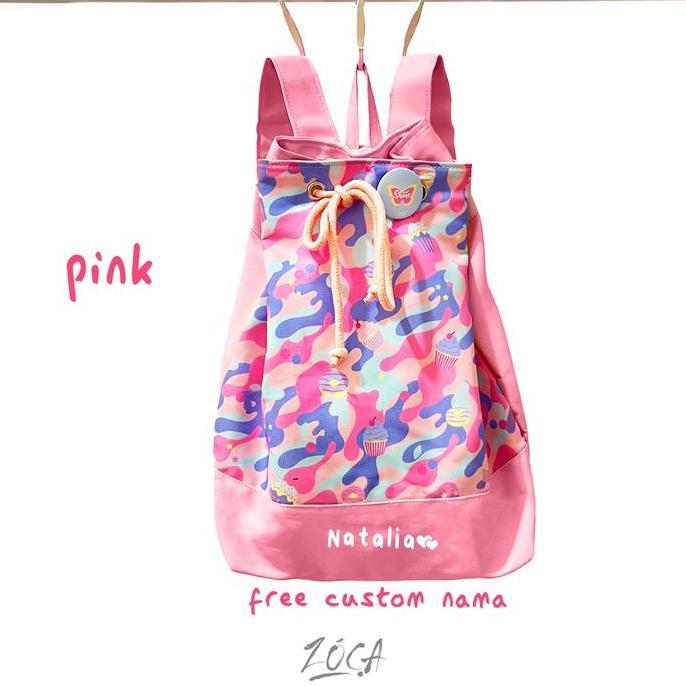 ZOCA CAMO BACKPACK (FREE CUSTOM NAMA) BACKPACK / TOTE BAG / TAS RANSEL / TAS WANITA / TAS KOREA / TA