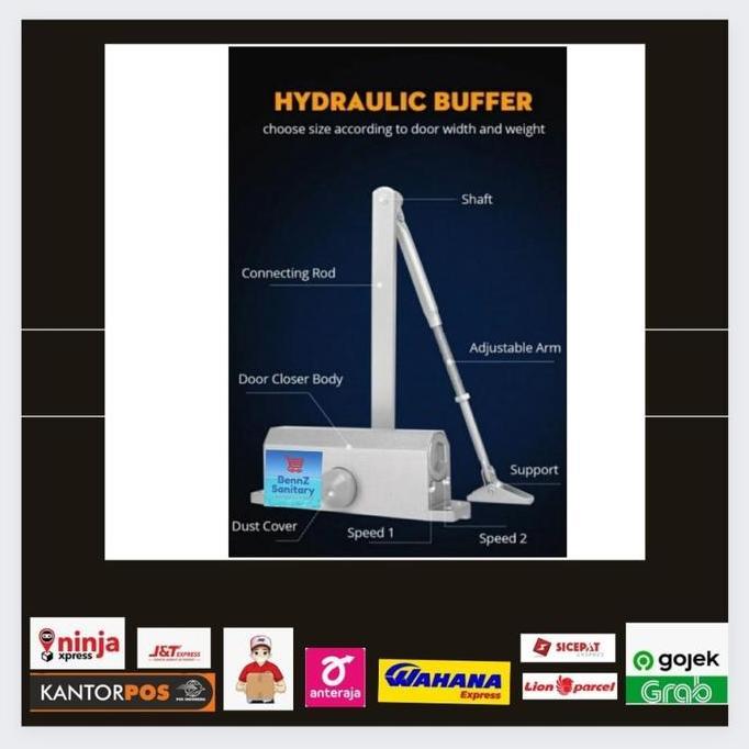 Homemart- Door Closer Alumunium/Penutup Pintu Otomatis/Door Closer Alumunium
