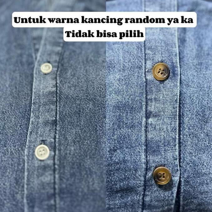 Sendtoday- 8308 Setelan Kemeja Jeans 7/8 Wanita |One Set Ld110