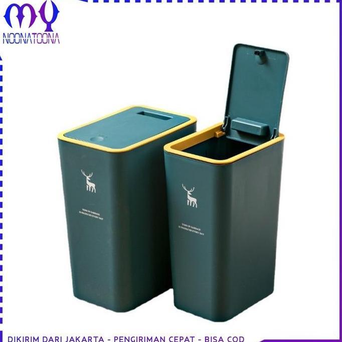 Cleaya- Tempat Sampah Ruangan Tempat Sampah Plastik Ukuran Besar Tutup Otomatis