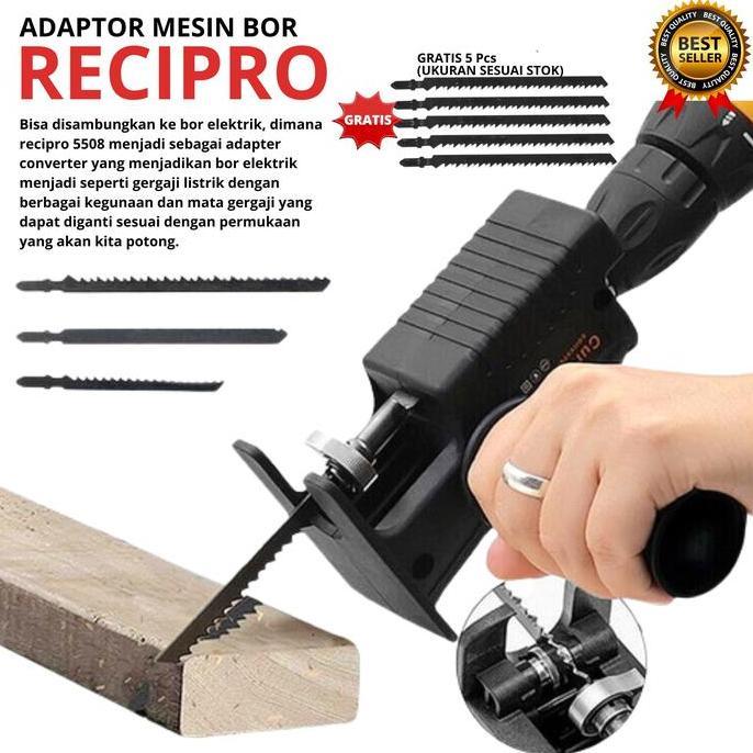 Dayhpy- Gergaji Mesin Adapter Jigsaw - Gergaji Mesin Adapter Reciprocating Jigsaw Adaptor Bor Ke Ger