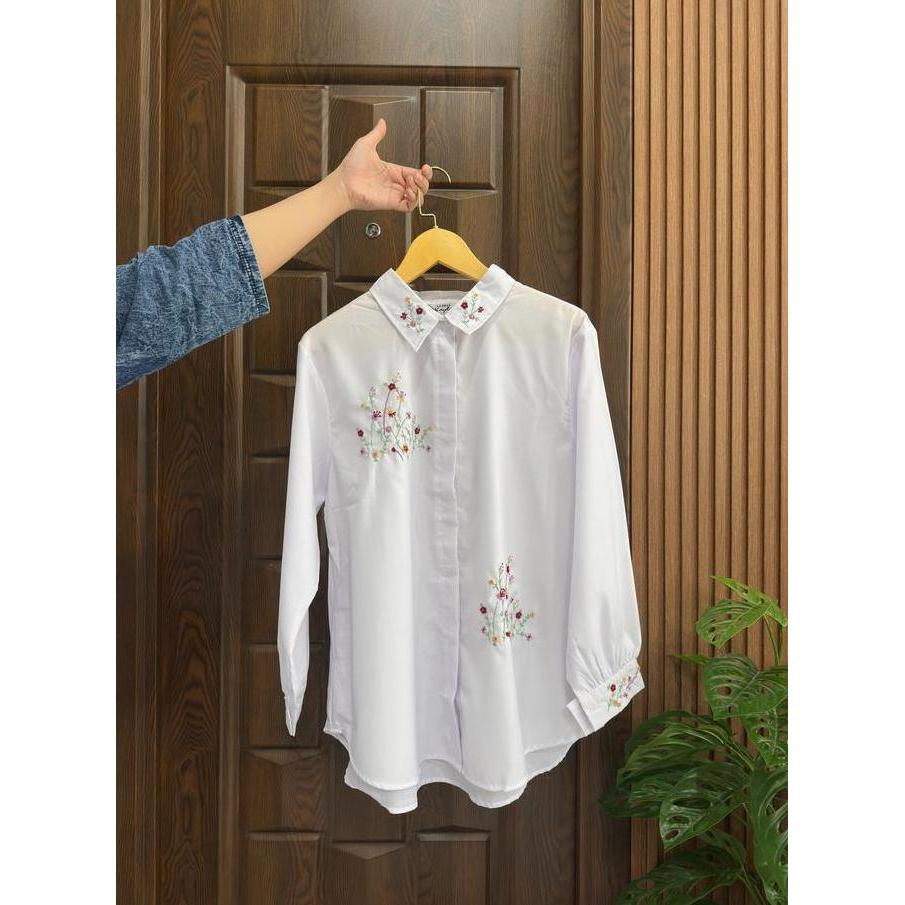 Sendtoday- Tunik Ed-Ness Kayla Toyobo Fodu Putih Basic Muslim Nyaman