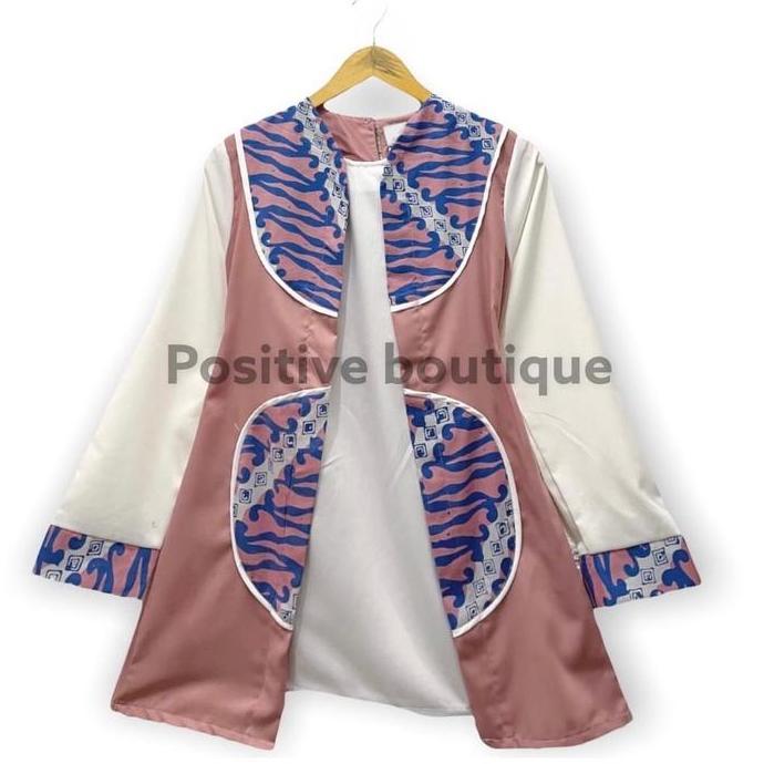 Busananew- Blus Batik Modern  Semi Blazer Manda (B 29) Wanita Tangan Panjang Katun Toyobo Nyaman
