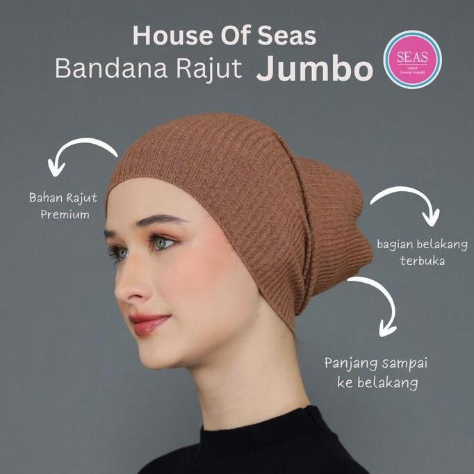 Newrilis- House Of Seas - Ciput Bandana Rajut Jumbo - Inner Hijab Dalaman Kerudung