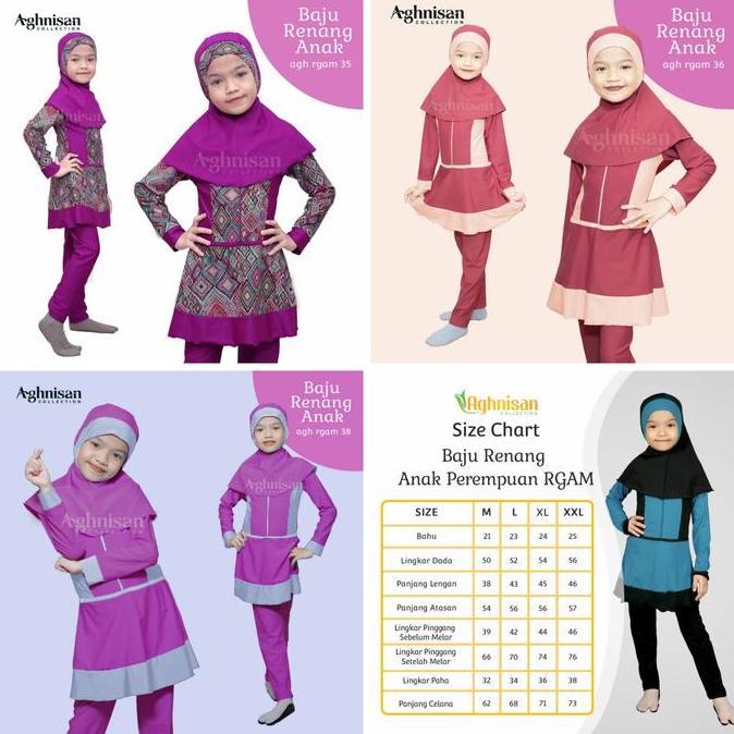 BAJU RENANG TK/BAJU RENANG ANAK PEREMPUAN MUSLIMAH TK/RGAM BY AGHNISAN