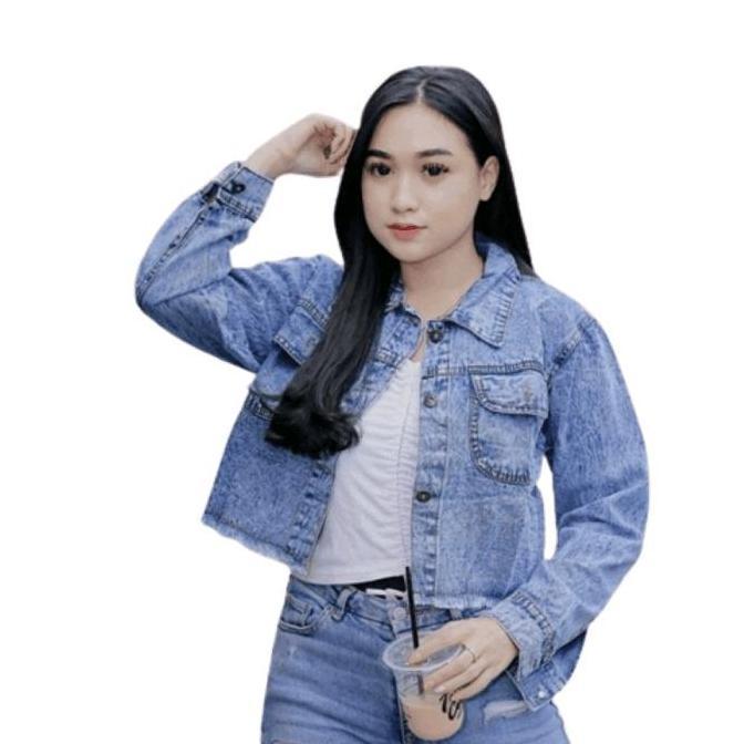 Discount Jaket Jeans Crop Oversize / Jaket Jeans Crop Jumbo / Jaket Jeans Jumbo Wanita / Jaket Crop 