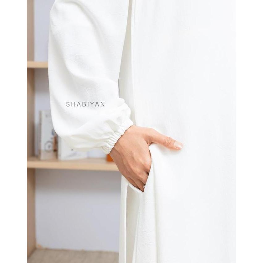 SHABIYAN-613 Gamis Wanita Dress Putih Muslimah Inner Outer Formal Daily (TERBAIK) (TERBARU) (TERMURA