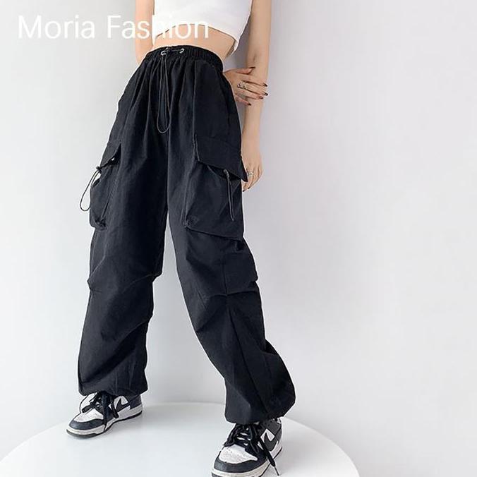 Grade Ori Moria Ck017 Celana Kasual Harajuku Kargo Wanita Big Kargo Pant Wide Leg Harajuku - Celan C