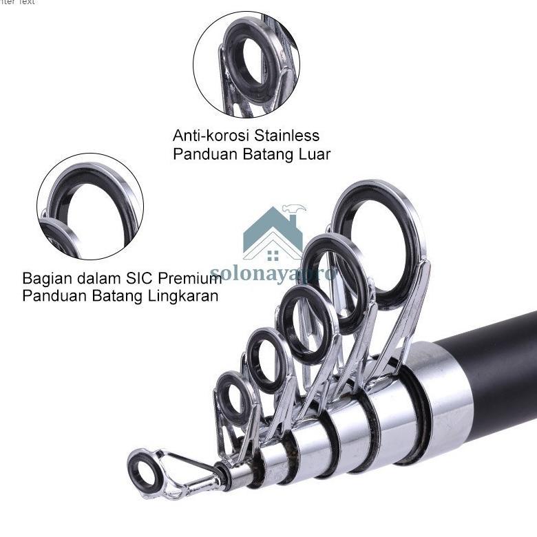 Bestone- Joran Pancing Carbon Fiber Sea Fishing Rod 2.1M-3.6M/7 Tongkat Stik Pancing 3.6Meter Stick 