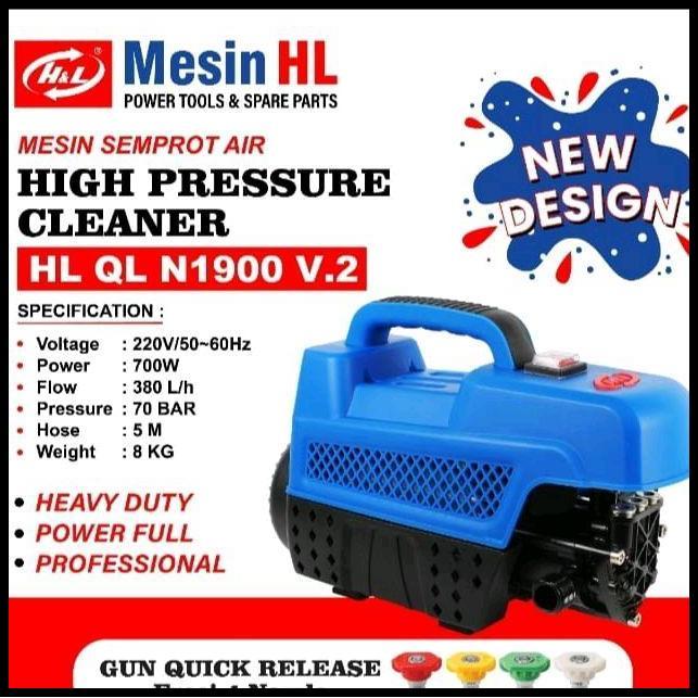 BEST DEAL HL ALAT MESIN CUCI MOBIL MOTOR AC HIGH PRESSURE JET CLEANER HL QL-1900 CAR 220V 380 L/H 70