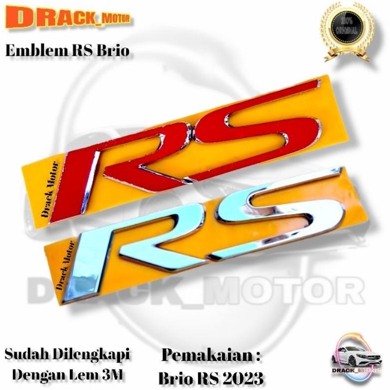 Emblem Logo Tulisan RS Brio Original / Emblem Tulisan RS Honda Brio 2023 Original / Emblem Logo Mobi