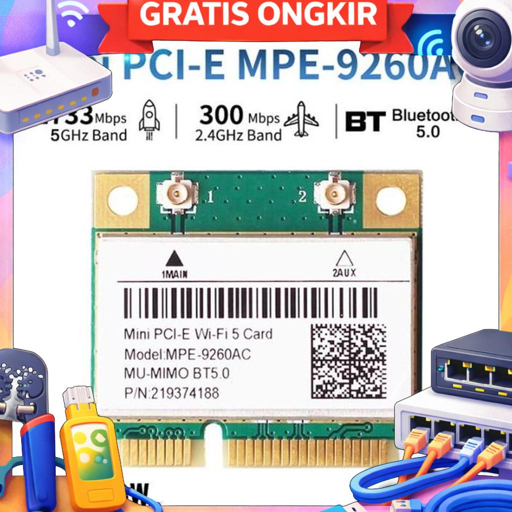 Wifi 5 Card Wireless Intel Ac Bluetooth 5.0 Half Mini Pcie 9260 5.8Ghz 2.4Ghz 5G 5Ghz 2Ghz
