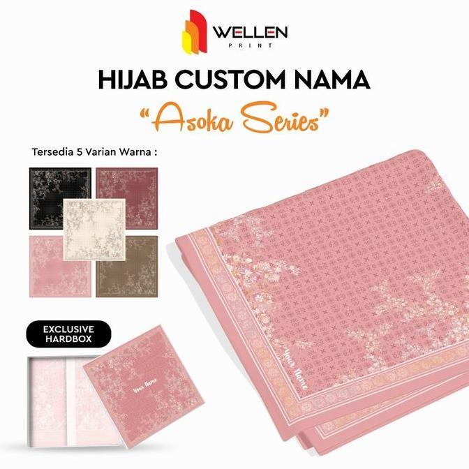 Cetak Hijab Scraf Voal Asoka Series / Print Jilbab Custom Nama Logo (TERBAIK) (TERBARU) (TERMURAH)