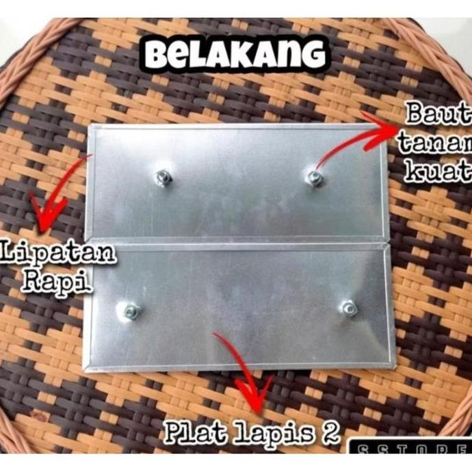 Plat Nomor Motor Aklirik Custom Carbon Baut Tanam Kecil