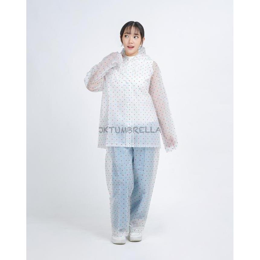 Jas hujan wanita / setelan jas hujan / Jas Hujan Transparan / Jktumbrella - GRC - MJ827