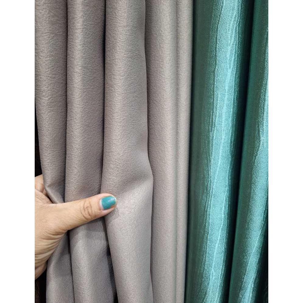 Gratis Vitrase/Gratis poni Beli 2 gorden Coklat Muda Doff tebal blackout 90% anti sinar matahari