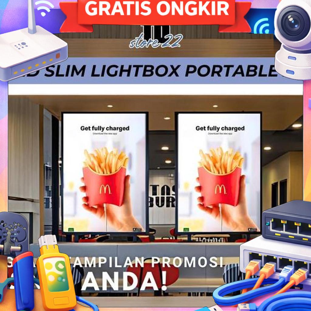 Slim Light Box Led A3 - Lampu Display Frame Poster Neon Box Led Untuk Iklan Elegan Lampu Iklan Neon 