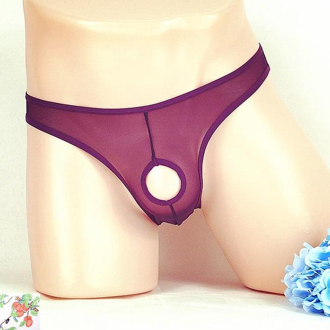 Realboy- Celana Dalam Pria Sexy Open Transparan Underwear Boxer Celana Y050
